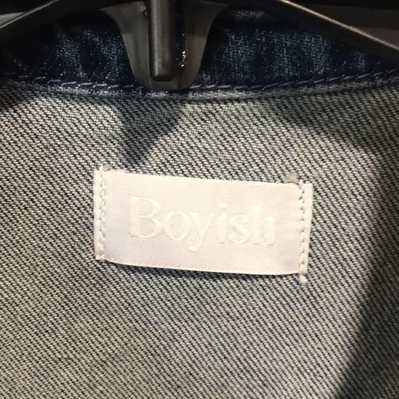 Boyish Emmett Puff Shoulder Denim Dress in Mirror Blue Size XL NWT - Picture 11 of 14